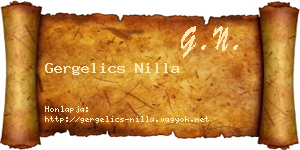 Gergelics Nilla névjegykártya